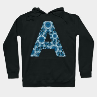 Floral Mandala Capital Letter A blue Hoodie